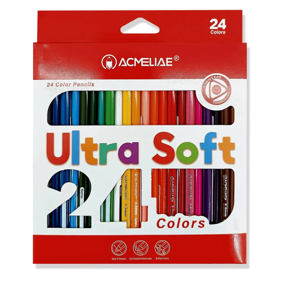 Карандаши цветные 24 цв Acmeliae Ultra Soft мягкие