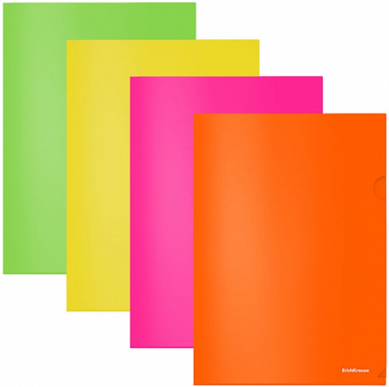 Папка-уголок 1 отд п/прозрачная EK Glossy Neon 180мкм