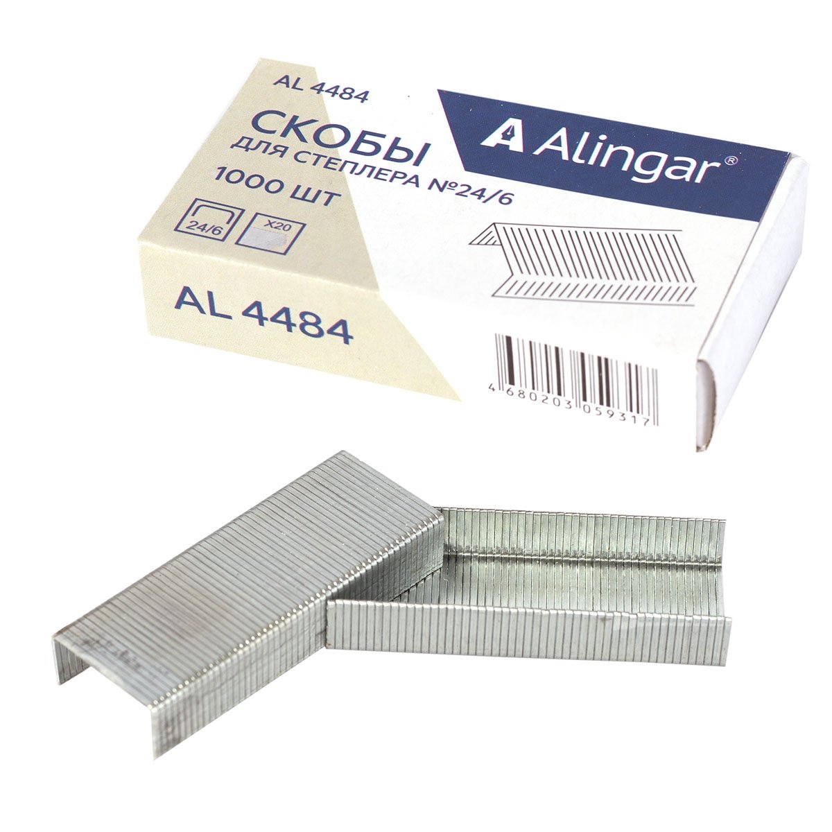 Скоба № 24/6 1000шт оцинкованные Alingar