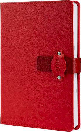 Ежедневник А5 2026 БОЛОНЬЯ красный+бордовый хлястик