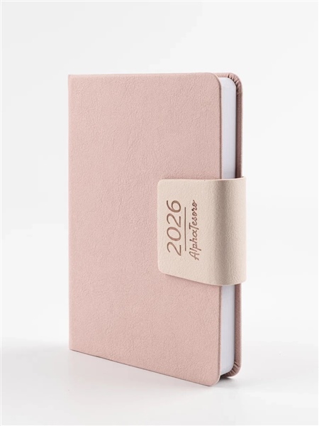Ежедневник А6 2026 МИЛАН пудрово-розовый+ светло-бежевый клапан