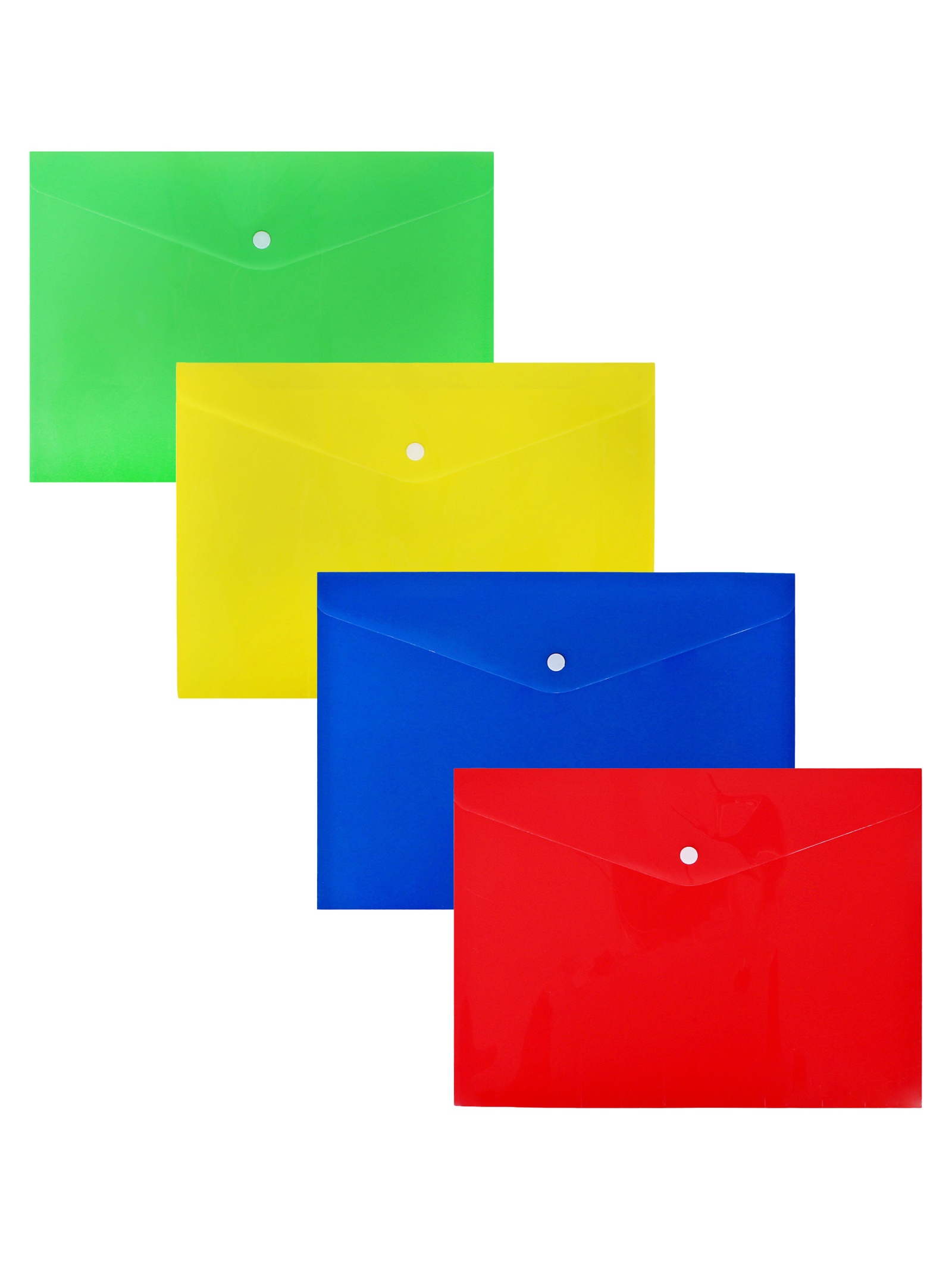 Папка-конверт А4 Calligrata Цветной на кнопке 180мк ассорти