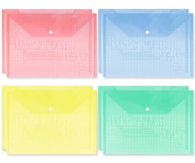 Папка на кнопке А4 1отд Intelligent 180мкм ассорти