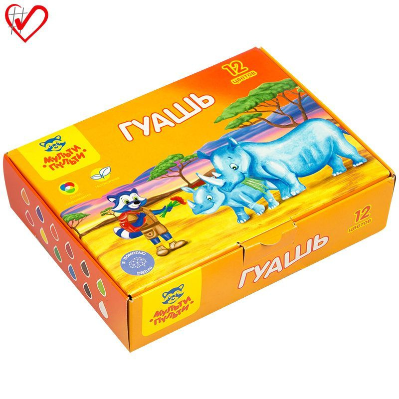 Гуашь 12цв Мульти-Пульти Енот в Африке 20мл