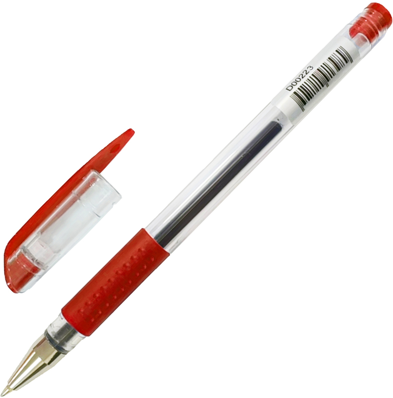 Ручка гелевая красная Dolce Costo с рез.держ прозр.корпус 0,5мм