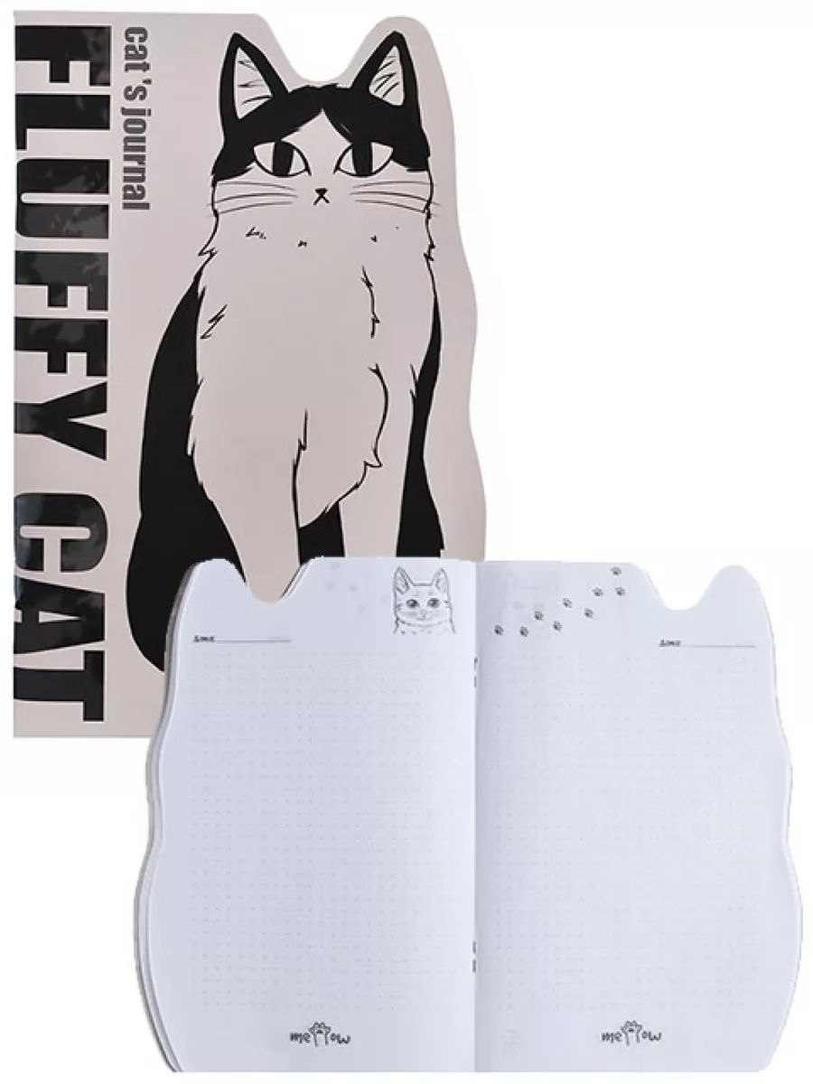 Зап. книжка А5 48л ПУШИСТЫЙ КОТ вырубка