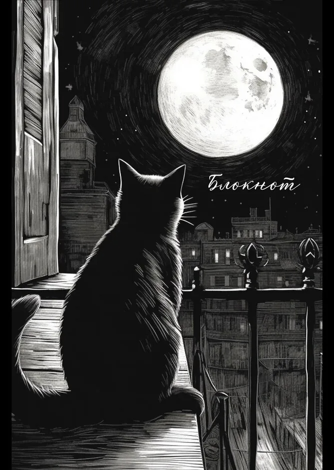 Блокнот А5 60л  ЧЕРНЫЙ КОТ