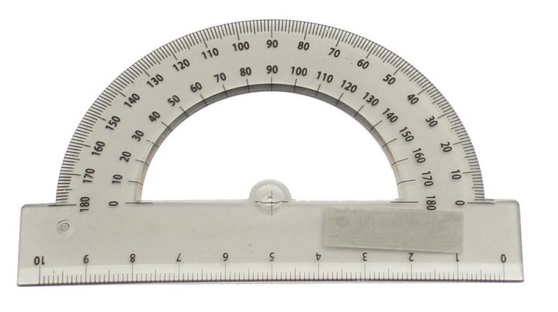 Транспортир 180гр с лин. 10см тонир прозр