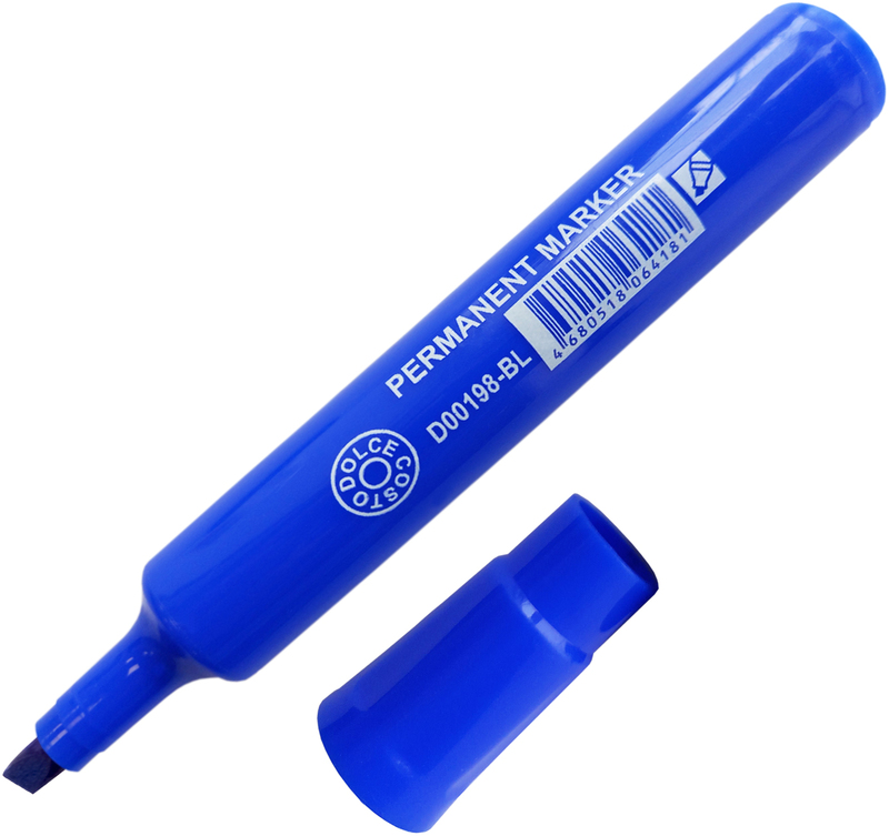 Маркер перм. синий DOLCE COSTO клиновидный наконечник
