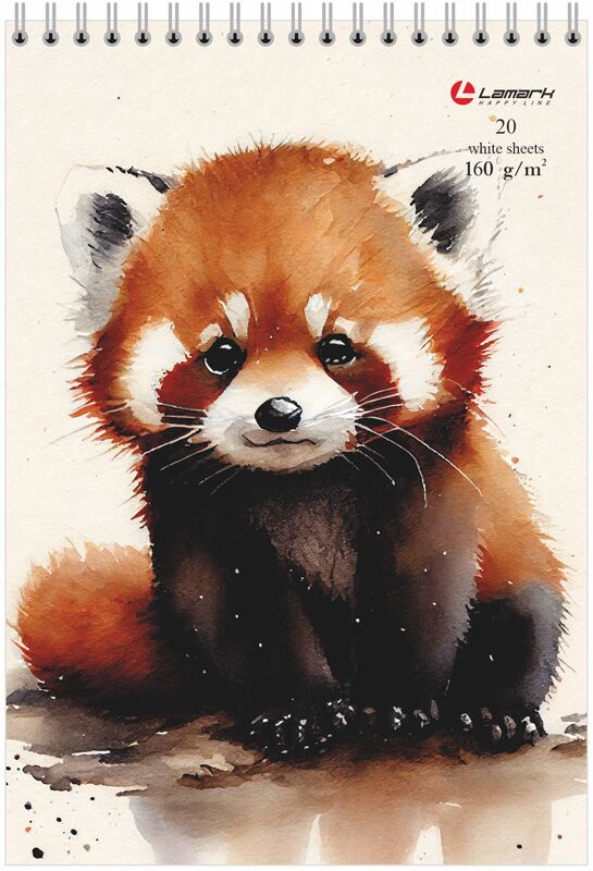 Скетчбук А5 20л спир Красная панда 160г/м2