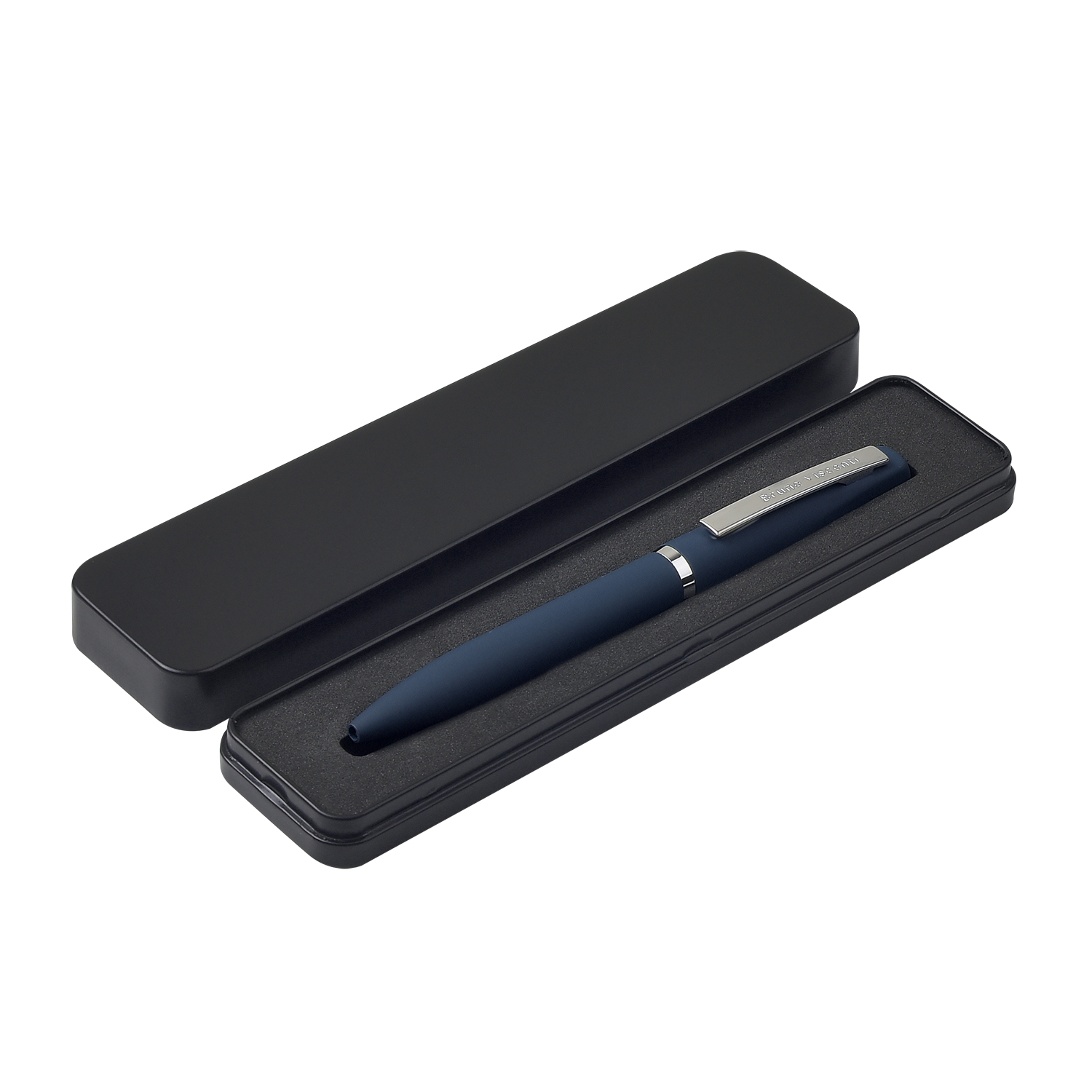 Ручка подар шар BV Portofino синяя 1мм (корпус синий, футляр черный)