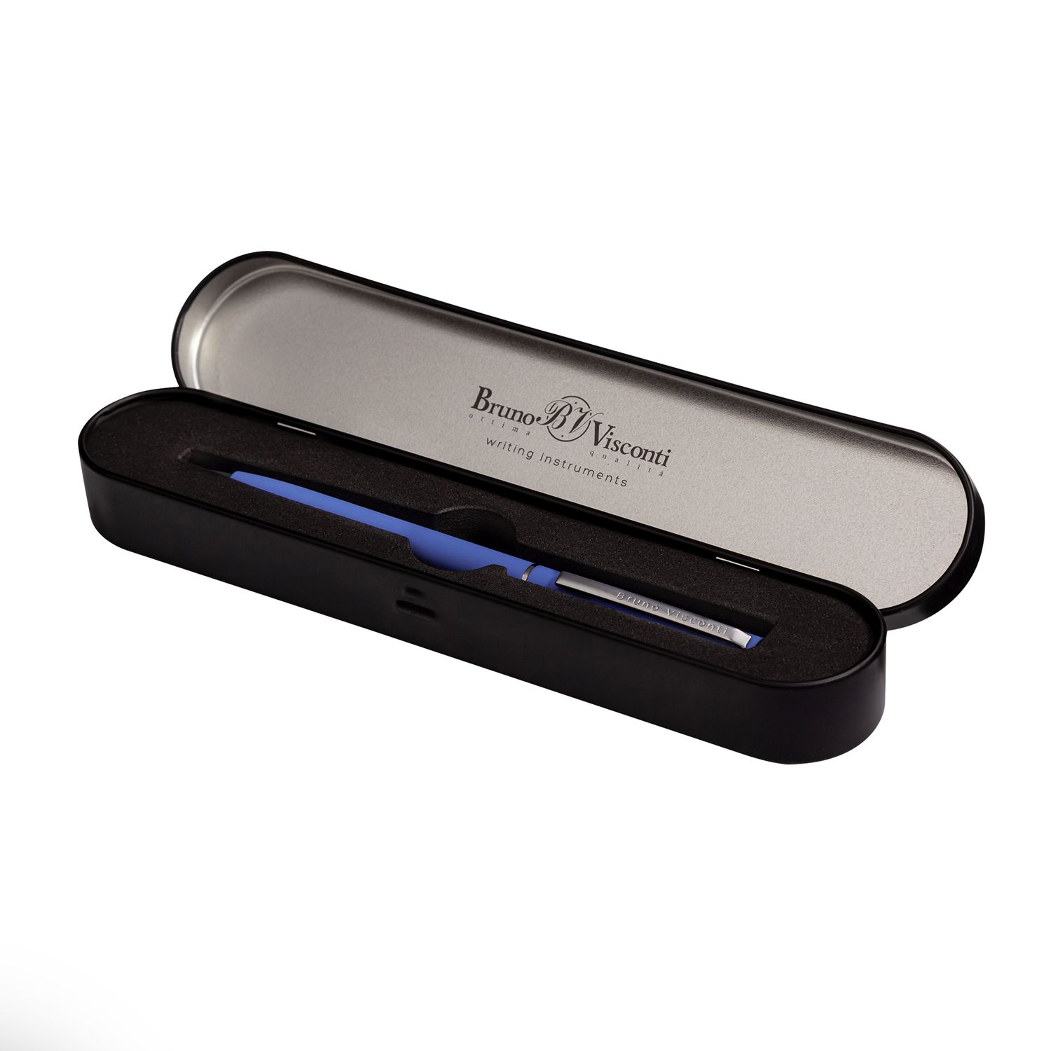 Ручка подар шар BV Palermo синяя 0,7мм авт (фиолетовый корпус, футляр черный)