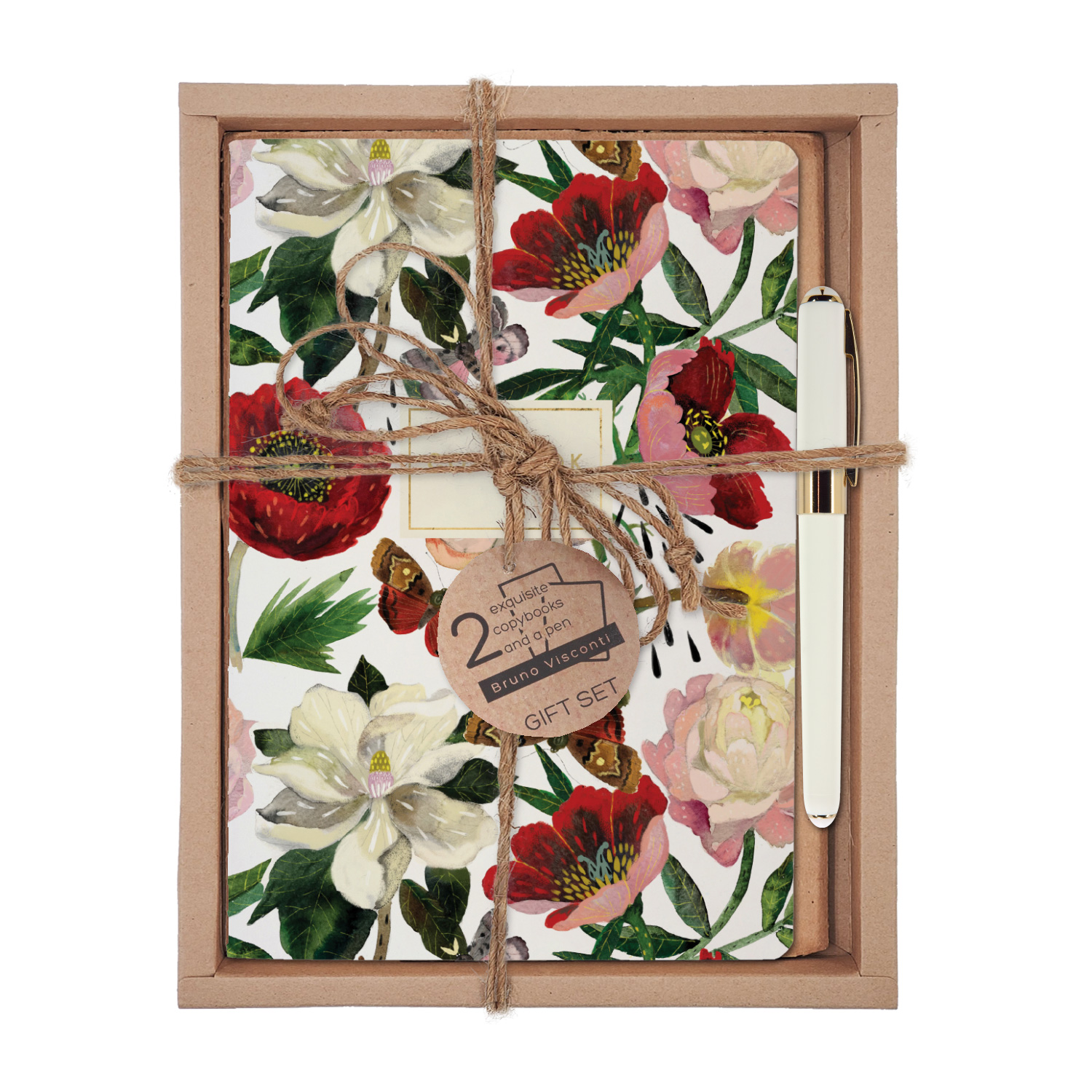 Набор подар BV Пионы (две тетради и ручка)