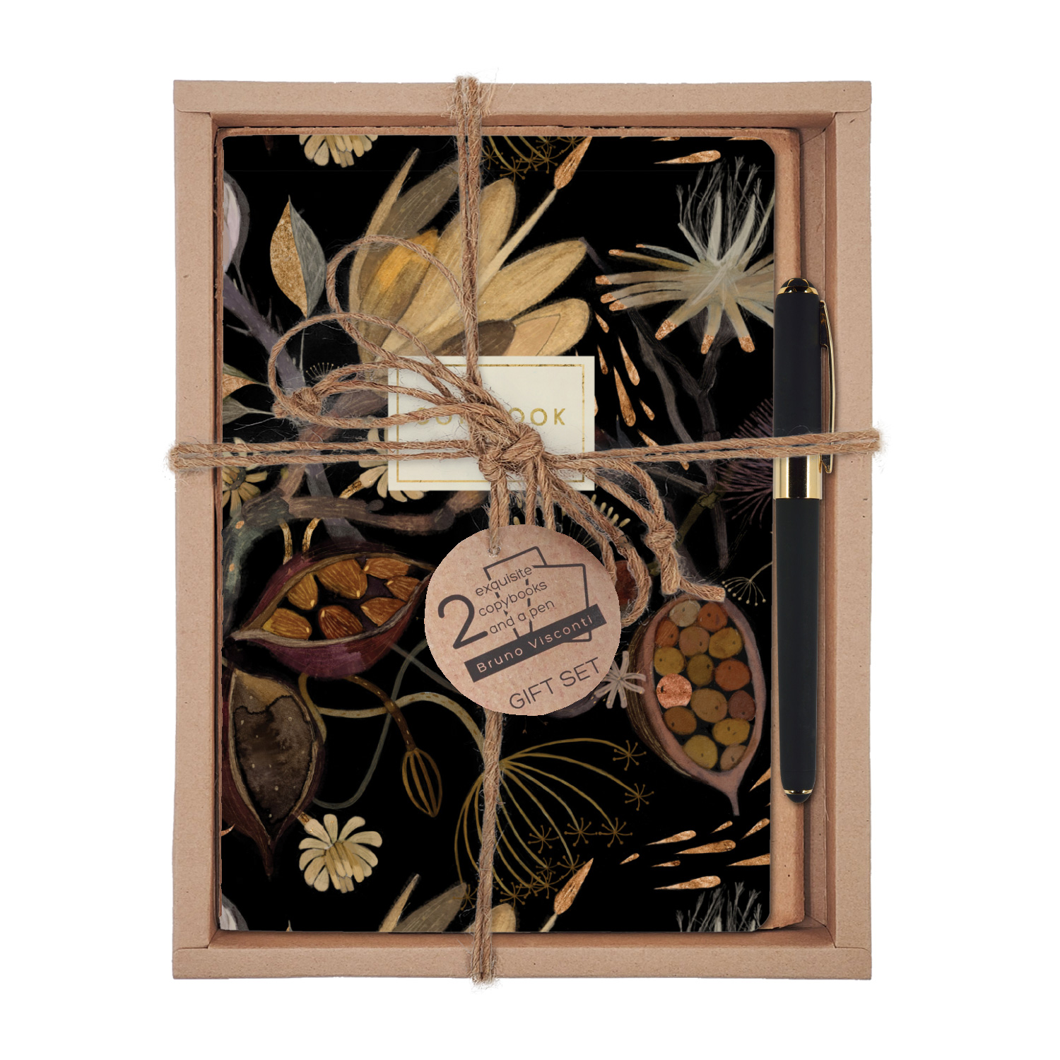 Набор подар BV FLORA.НОЧНЫЕ ЦВЕТЫ (две тетради и ручка)