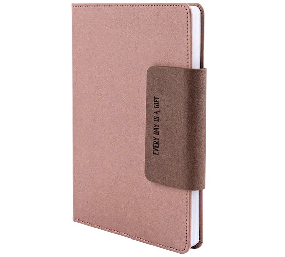 Ежедневник А5 ПАЛЕРМО пудрово-розовый+кофейный клапан