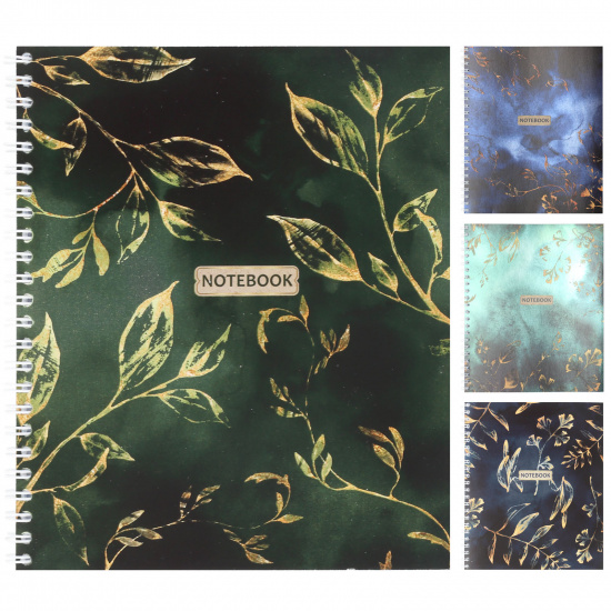 Тетрадь 96л кл спир Gold Floral Pattern