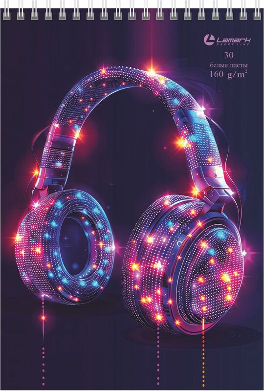 Скетчбук А5 30л спир Наушники 160г/м2