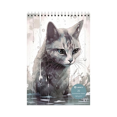 Скетчбук А5 20л спир Дождь (черн и бел бумага) 160гр/м2