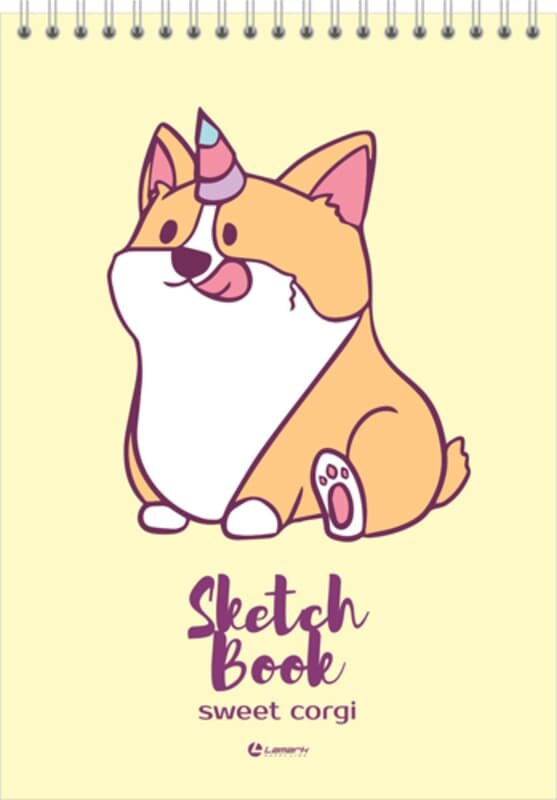 Скетчбук А5 40л Любимый корги 100г/м2