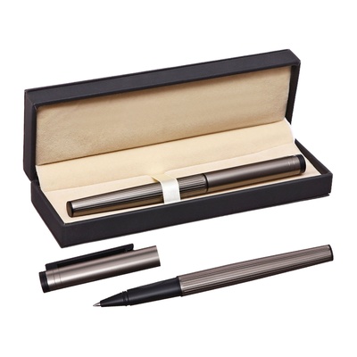 Ручка подар. Calligrata Грань роллер корпус бронзовый с чёрным