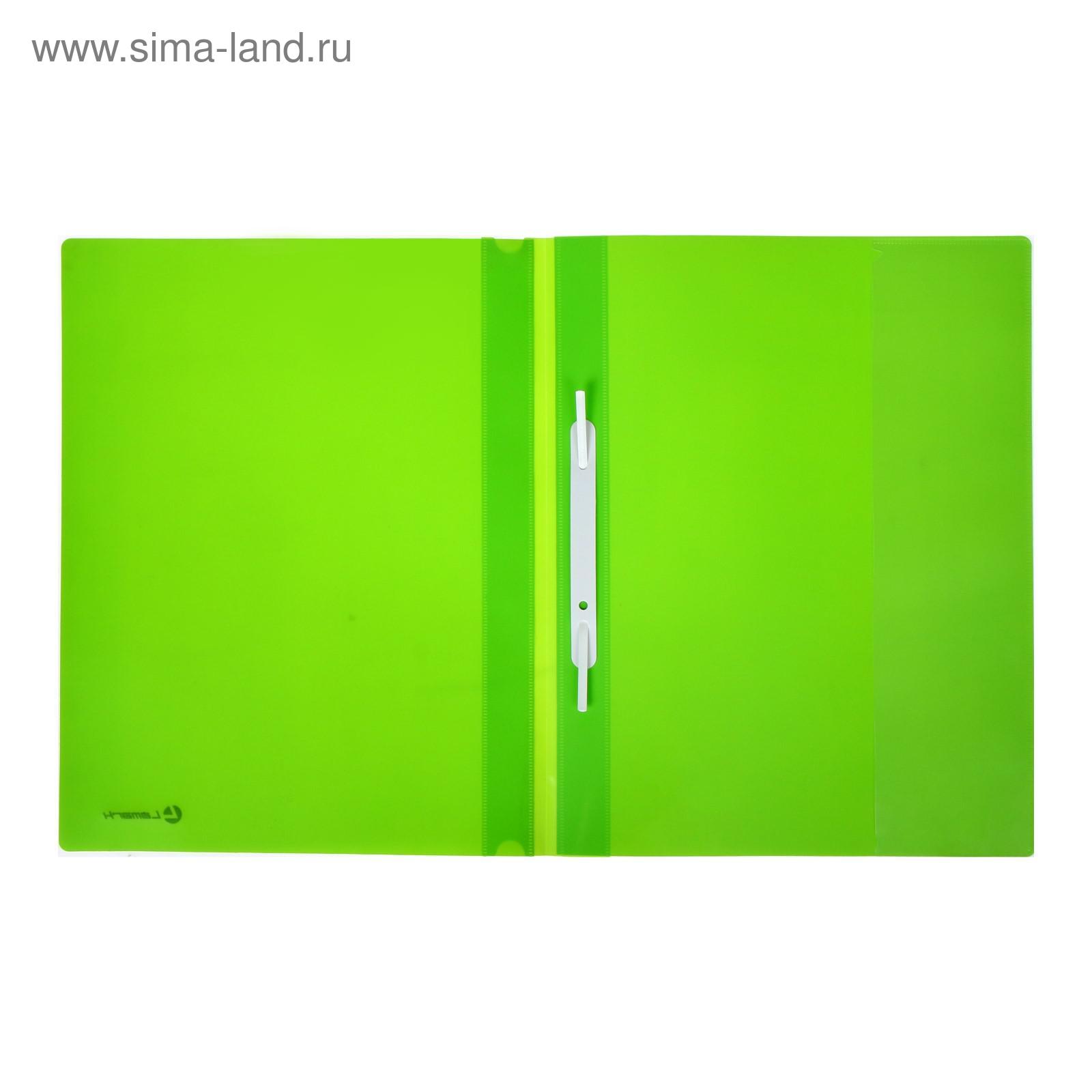 Папка-скоросшиватель А4 Lamark 30мм зеленая внутр. карман
