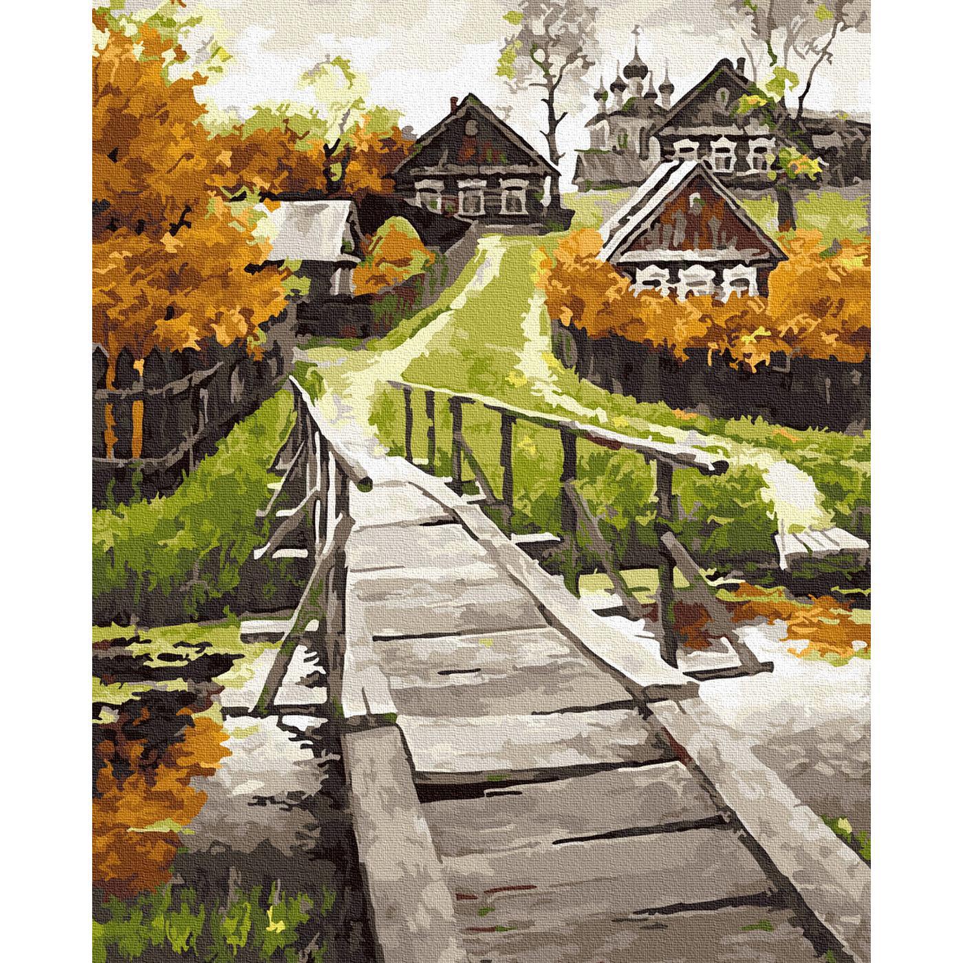 Творч Картина по номерам 40*50 Сельский пейзаж