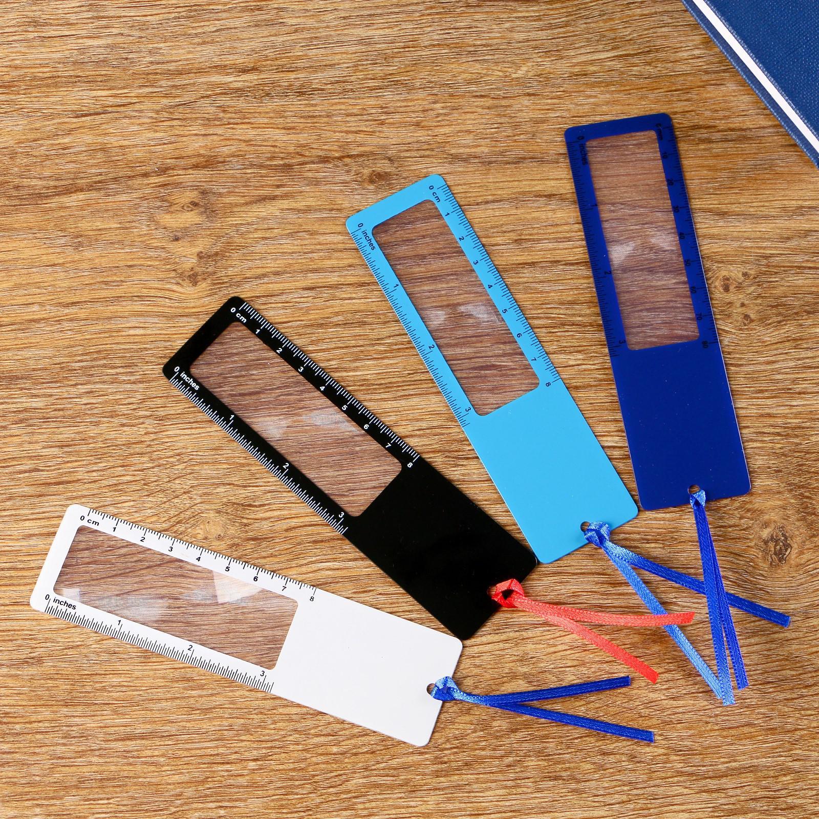 Лупа 80 мм х3 закладка с линейкой, ассорти