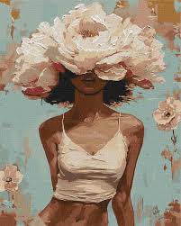 Творч Картина по номерам 40*50 Цветущая девушка