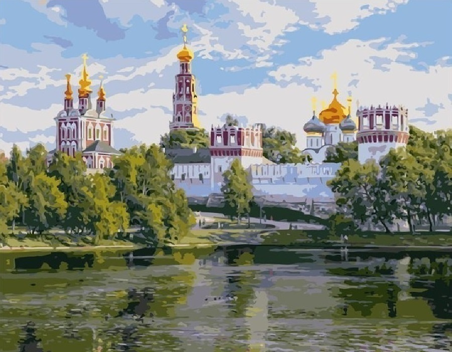 Творч Картина по номерам 40*50 Новодевичий монастырь