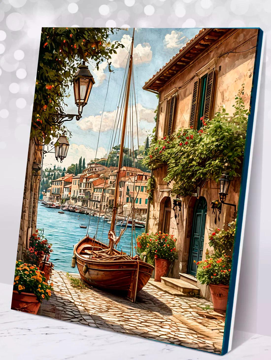 Творч Картина по номерам 40*50 Итальянский городок