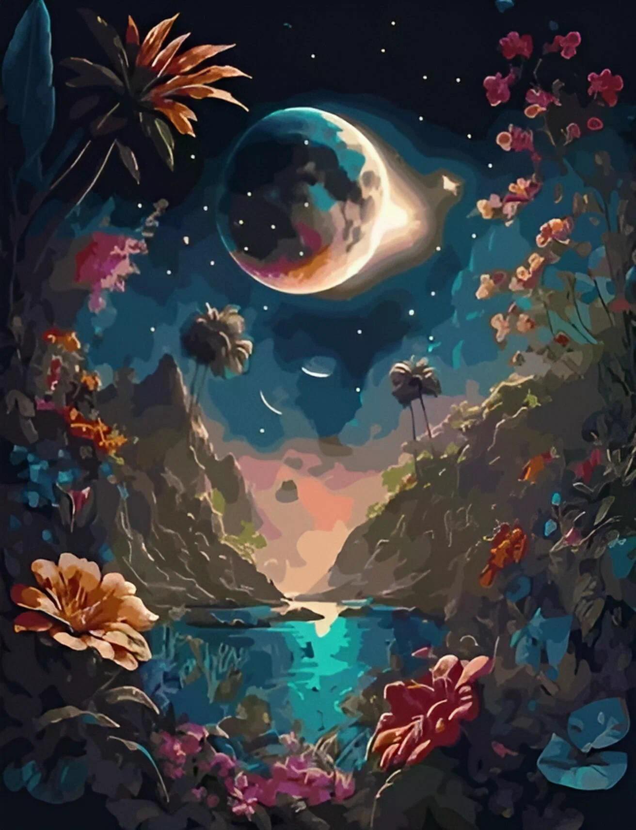 Творч Картина по номерам 40*50 Космический пейзаж