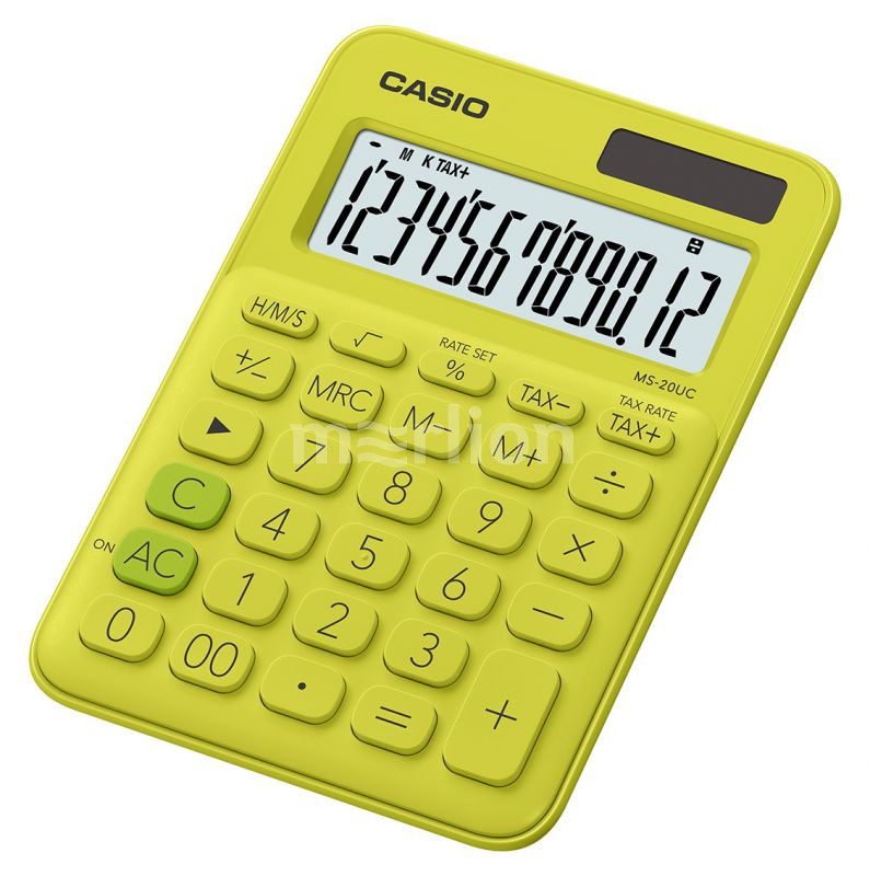 Калькулятор 12 разр. Casio настольный желтый/зеленый