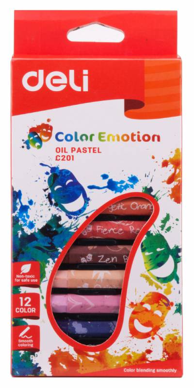 Пастель масляная 12цв Deli Color Emotion трехгранные к/к