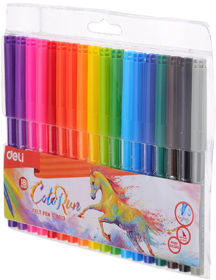 Фломастеры 18 цв Deli ColoRun пл/уп