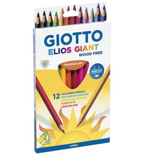 Карандаши цветные 12 цв Giotto Elios Giant утолщенные полимерные