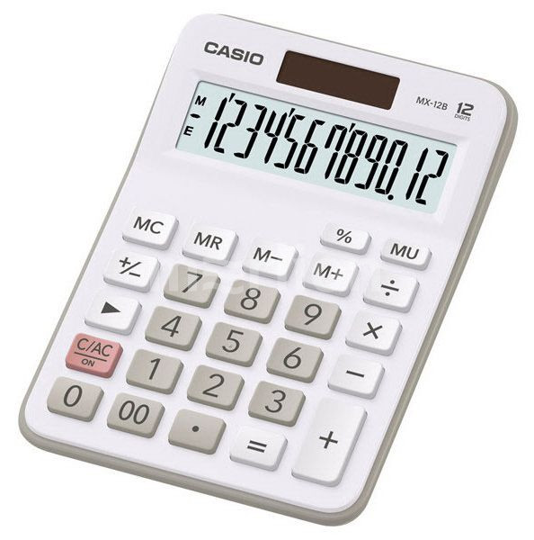 Калькулятор 12 разр. Casio настольный белый/серый