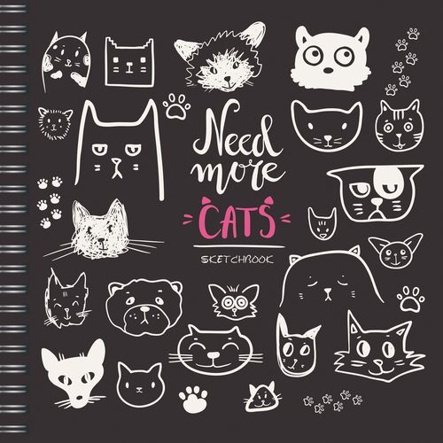 Зап. книжка А5+ 80л спир Скетчбук Котики