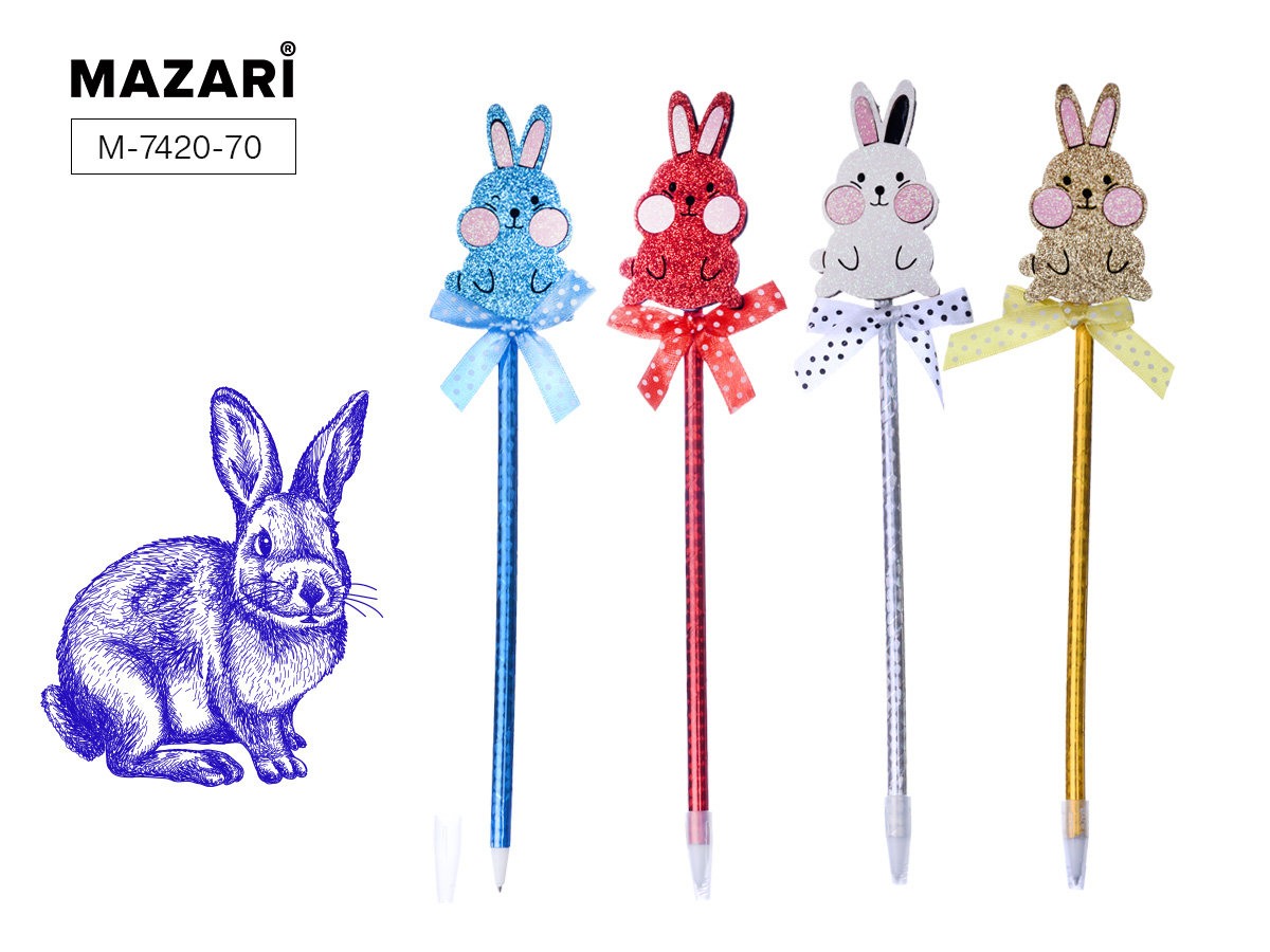 Ручка шариковая синяя сув Mazari Rabbit Заяц 0.7мм