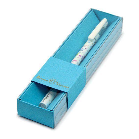 Ручка подар шар BV HappyWrite синяя 0,5мм  Стрекозы принт футляр