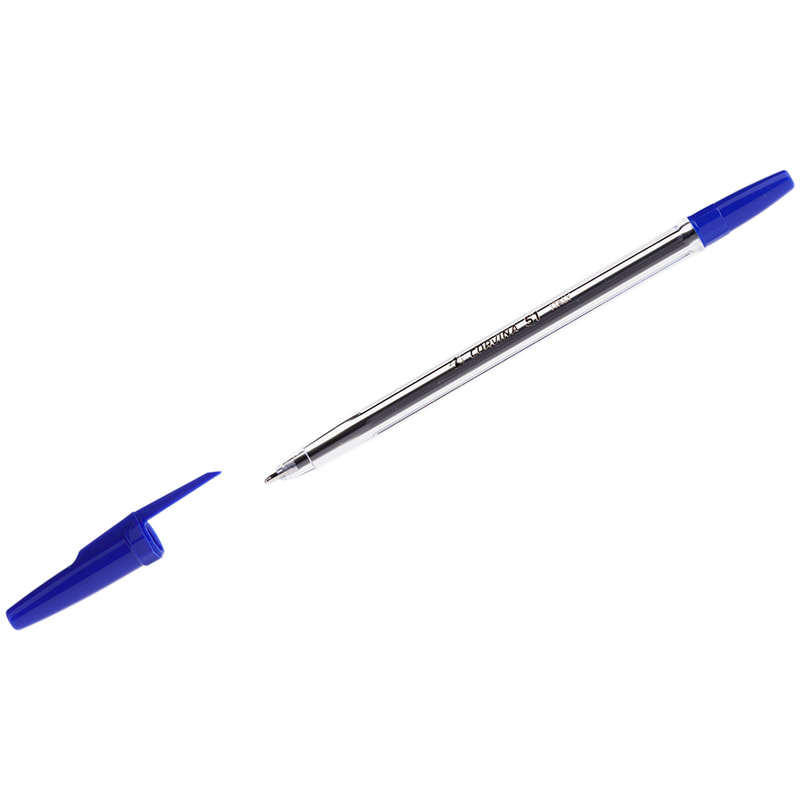 Ручка шариковая синяя CORVINA 51 прозр/корпус 1мм