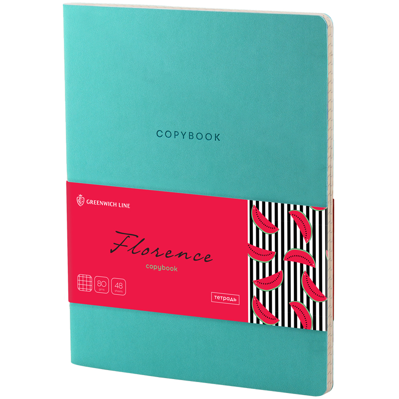 Тетрадь А5 48л кл Greenwich Florence бирюзовый
