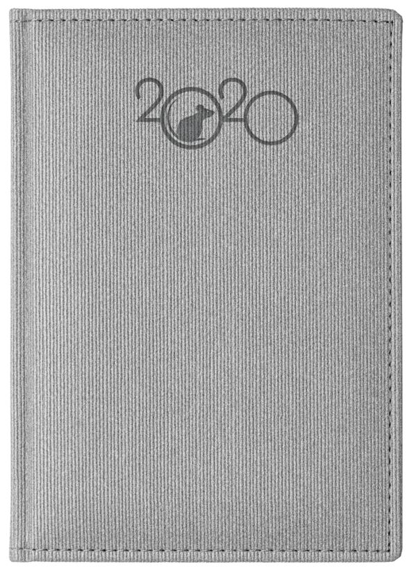 Ежедневник А6 2020г CORDUROY Символ года-2020 Серый