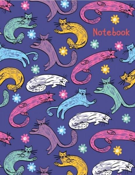 Зап. книжка А6 96л Цветные коты