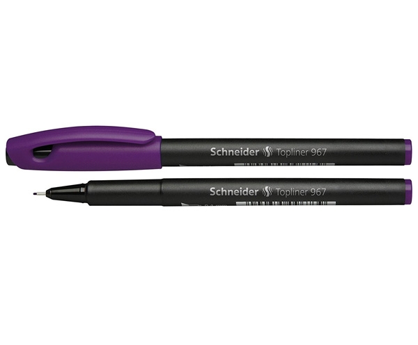 Ручка капиллярная Schneider Topliner 967 фиолетовая корпус черный 0.4м