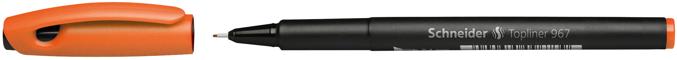 Ручка капиллярная Schneider Topliner 967 оранжевая корпус черный 0.4мм