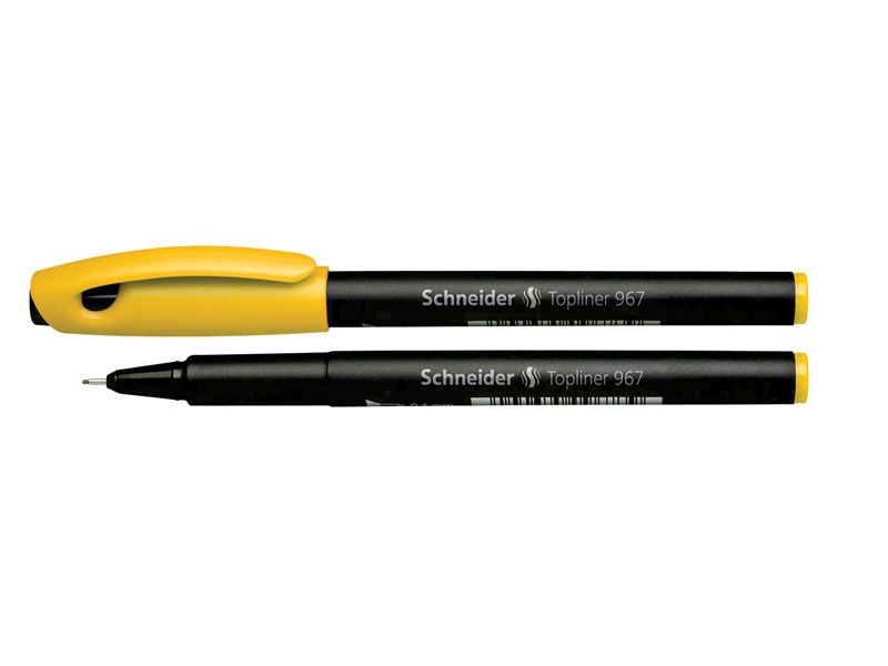 Ручка капиллярная Schneider Topliner 967 желтая корпус черный 0.4мм
