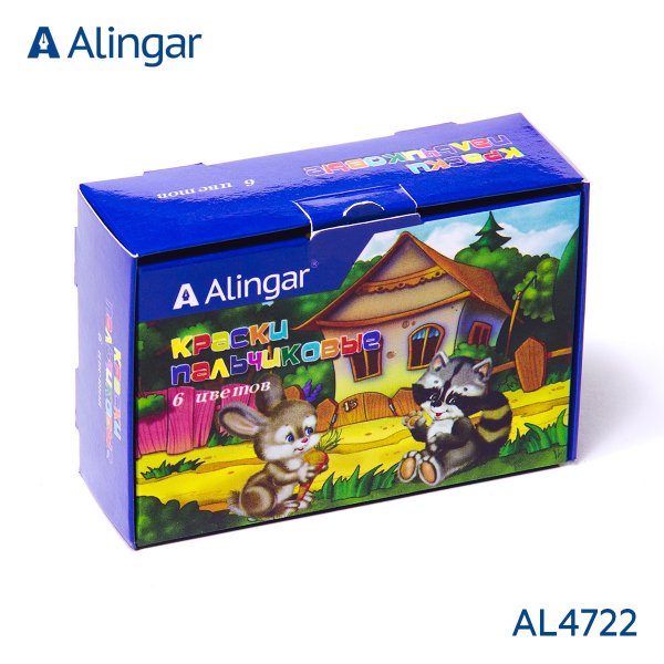 Гуашь пальчиковая 6цв Alingar Весёлые ребята 20мл