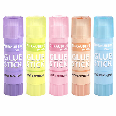 Клей-карандаш 15гр Brauberg Pastel ассорти