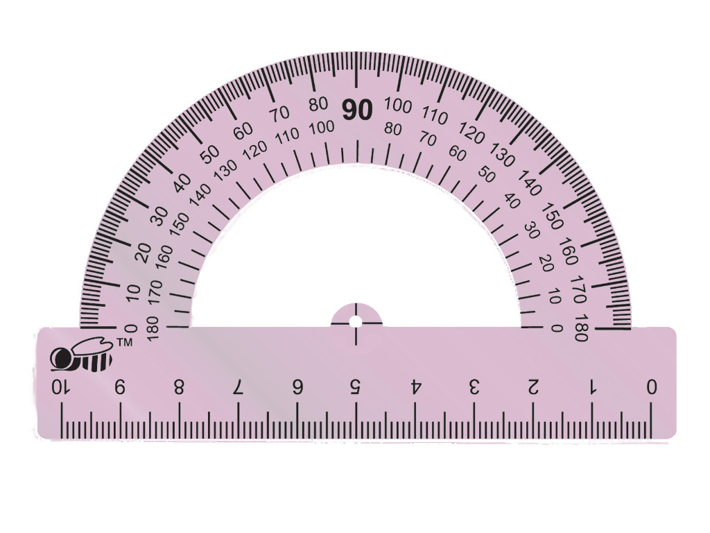 Транспортир 180гр с лин. 10см Пчёлка цветной