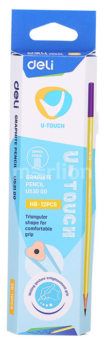 Карандаш ч/гр HB Deli U-Touch треугольный б/ластика